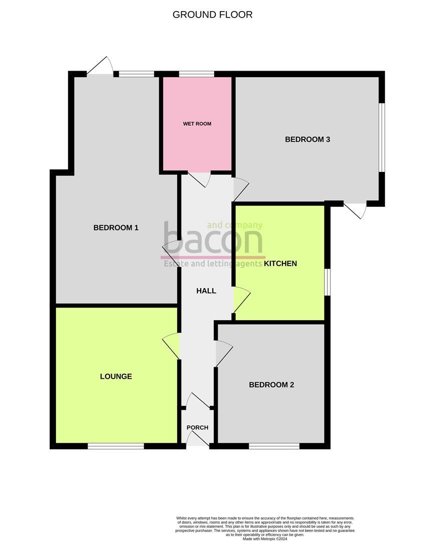 Floor Plan | Bungalow - Semi Detached | Wiston Close, Thomas A Becket, West Sussex, BN14 7PU | Sold - Subject to Contract